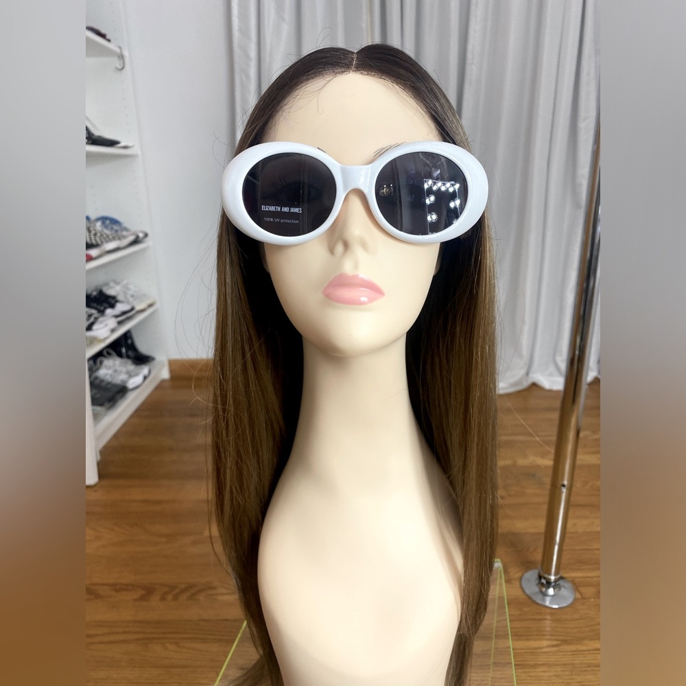 Elizabeth & James Retro White Sunglasses